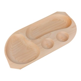 Platou servire lemn masiv compartimentat – 43x23 cm, tava gustari, prezentare premium