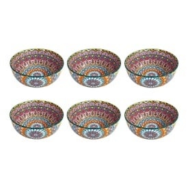 Set 6 boluri ceramice multicolore termorezistente, pentru servire si gatit la cuptor, 16 cm
