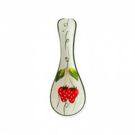 Suport de lingura din ceramica, capsuni, 25 cm