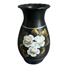 Vază ceramică lucrată manual Marginea, 25 cm – autentică și pictată manual - Img 3