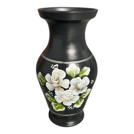 Vaza ceramica pentru flori, pictata manual, autentica de Marginea