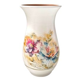 Vaza din ceramica, buchet de flori, auriu, eleganta