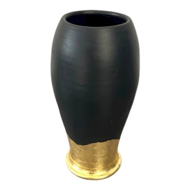 Vază modernă din ceramică cu foiță de aur 25 cm - Img 5