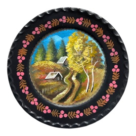 Farfurie Ceramica de Marginea pictată manual – Alee de toamnă