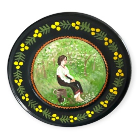 Farfurie ceramica decor perete pictata manual – 24 cm Marginea Suceava