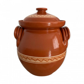 Oala de lut, ceramica, pentru bors sau sarmale, 10 litri