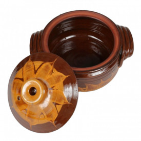 Oala de lut, ceramica, pentru sarmale, 2.5 litri