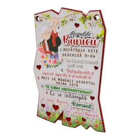 Placheta decorativa Regurile Bunicii – cadou inedit, 28x18 cm