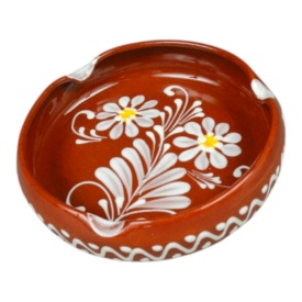Scrumiera din ceramica, traditionala, pictata manual,autentica,produs romanesc, 14 cm
