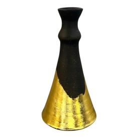 Sfesnic din ceramica handmade pentru lumanari 16 cm decor foita aur - Img 2