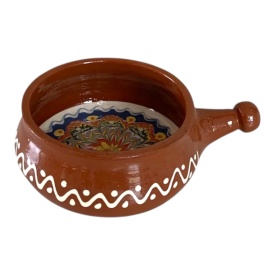 Vas pentru cuptor din ceramica cu maner 700 ml – decorat manual, traditional