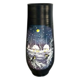 Vaza ceramica decorativa unicat – pictata manual, design premium pentru spatii mari, 44 cm