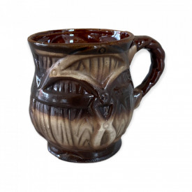 Cana din ceramica decorata manual,apa, vin, ceai 250 ml