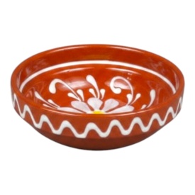 Bol ceramica handmade, pictat manual, design traditional, pentru nuci,alune,sosuri, 9x3cm