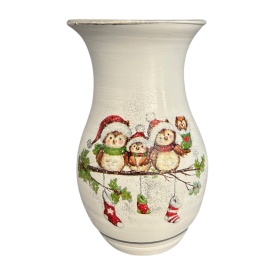 Bufnițe în zăpadă – vază decorativă