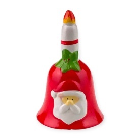 Clopoțel ceramic Crăciun 11x7 cm – clopoțel decorativ cu Moș Crăciun, ideal pentru decorul de iarnă