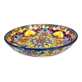 Farfurie, platou ceramic decorativ pentru servire si mancare, model multicolor, 20 cm - Img 2