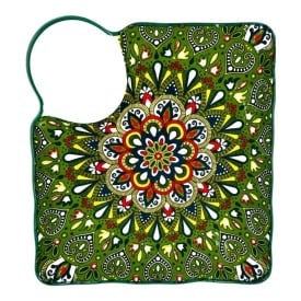 Platou din ceramica, verde , pentru servire, sosiera integrata, 2in1, 19 cm