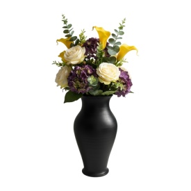 Vază ceramică nepictata, neagra Marginea, 30 cm