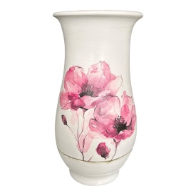 Vaza de flori, alba, eleganta, roz