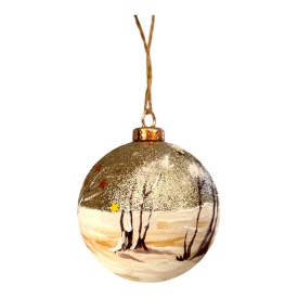 Glob de Crăciun pictat manual – decor brad unicat, cadou perfect sărbători