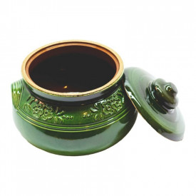 Oala de lut pentru sarmale, verde, 6 litri