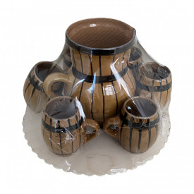 Set ceramic pentru tuica cu 6 cani