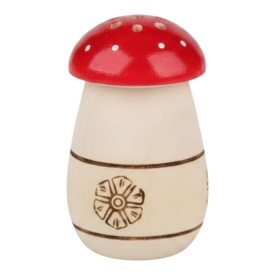 Solnita din lemn natural, model ciuperca, pentru sare si piper , 7 cm