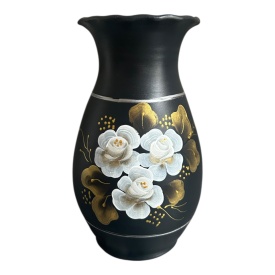 Vază ceramică lucrată manual Marginea, 25 cm – autentică și pictată manual