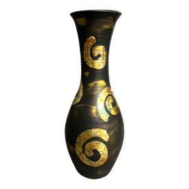 Vaza din ceramica, moderna, colectia luxury cu foita de aur