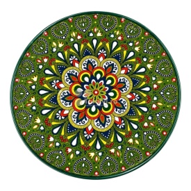 Bol, castron ceramic verde multicolor, termorezistent, pentru servire sau gatit la cuptor, 16 cm - Img 2