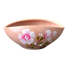 Bol decorativ ceramic pictat manual nude – vas ceramic pentru decor interior 18x9 cm