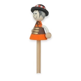 Creion din lemn, figurina, papusa traditionala, decorata manual,stil popular,barbat, 20 cm - Img 3
