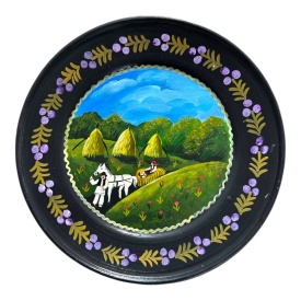 Farfurie Ceramica de Marginea pictată manual –Tarani la camp