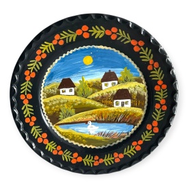 Farfurie ceramica pentru decor mural – 24 cm pictura manuala Marginea