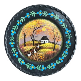 Farfurie de perete, pictata manual, traditionala