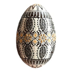 Ou de gasca incondeiat cu ceara traditional Bucovina – decor pascal autentic 10 cm