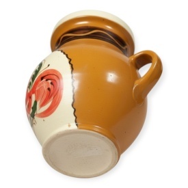 Ulcior ceramic cu capac, 2 litri, pentru lapte si produse lactate, lucrat manual in Romania - Img 3