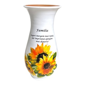 Vaza decorativa cu floarea soareleui, Familia, 32 cm