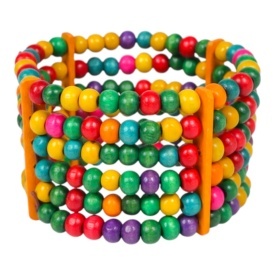 Bratara multicolora din margele de lemn, marime universala, accesoriu handmade