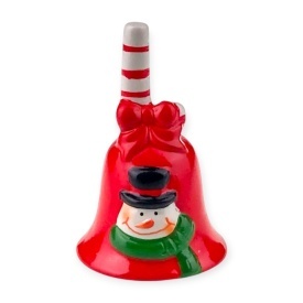 Clopoțel ceramic Crăciun 11x7 cm – clopoțel cu om de zăpadă, perfect pentru sărbători