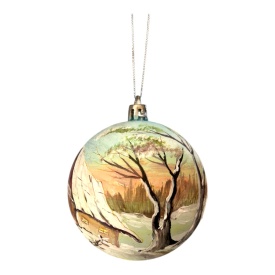 Glob de Crăciun artizanal – pictat manual, decor brad premium