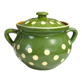 Oala de lut pentru sarmale, verde, 2.8 litri