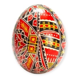 Ou incondeiat,rosu, traditional Bucovina 7 cm – cadou Paste, decor si colectie, lucrat manual