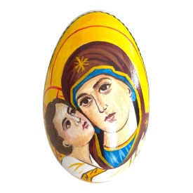 Ou pictat manual – Icoană pe ou de gâscă - Img 1