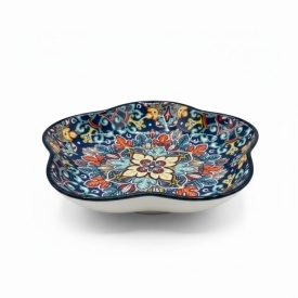 Platou din ceramica in forma de floare, pentru servirea mesei, aperitiv, desert, 20 cm - Img 2