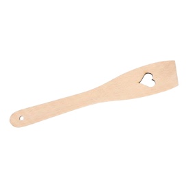 Spatula din lemn cu model inimioara 30 cm – ustensila creativa pentru gatit
