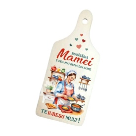 Tocător din lemn de fag personalizat – Cadou special pentru mama, mesaj gravat, 31 x 14 cm