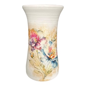 Vaza din ceramica, decorativa, pentru flori, auriu