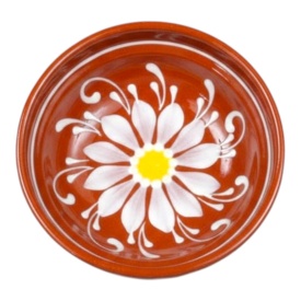 Bol ceramica handmade 16cm, pictat manual, design traditional, pentru servirea mesei